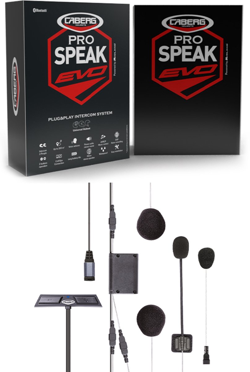 Caberg Bluetoothsysteem Pro Speak Evo Zwart