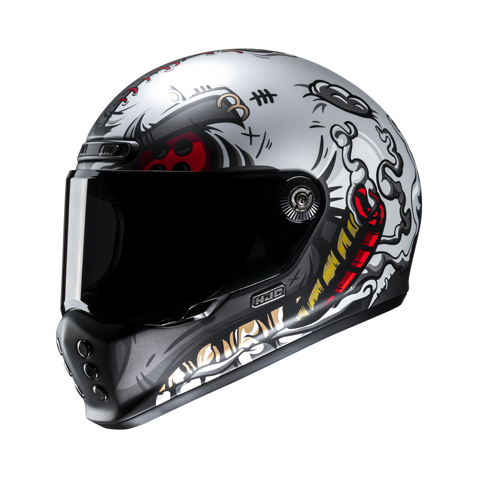 HJC V10 Vatt Wit - Grijs M