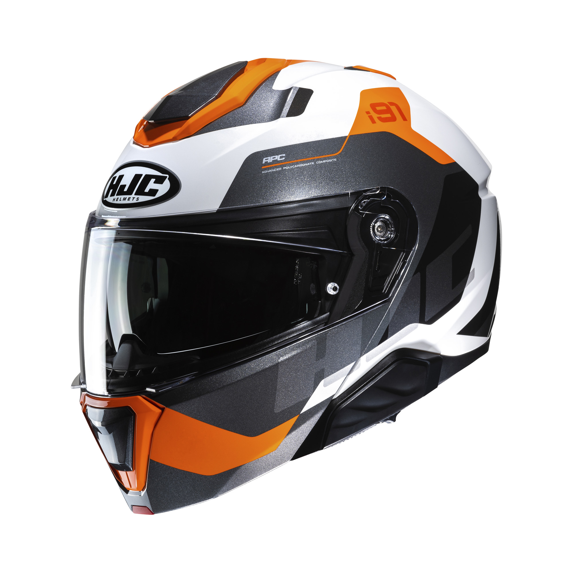 HJC i91 Carst Wit / Oranje XS