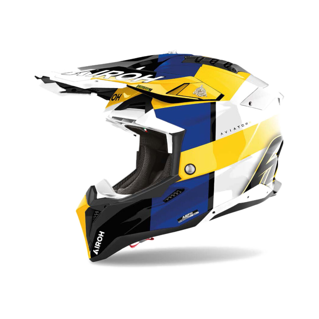 Airoh Aviator 3 Monarch Blauw / Geel XXL