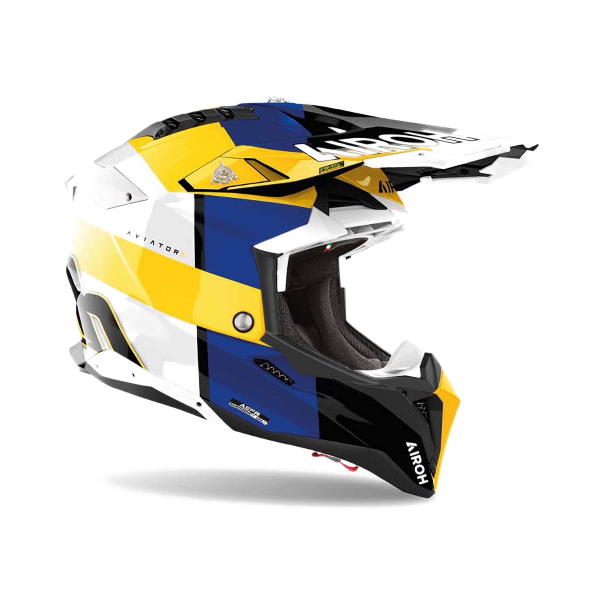 Airoh Aviator 3 Monarch Blauw / Geel XXL - Afbeelding 2