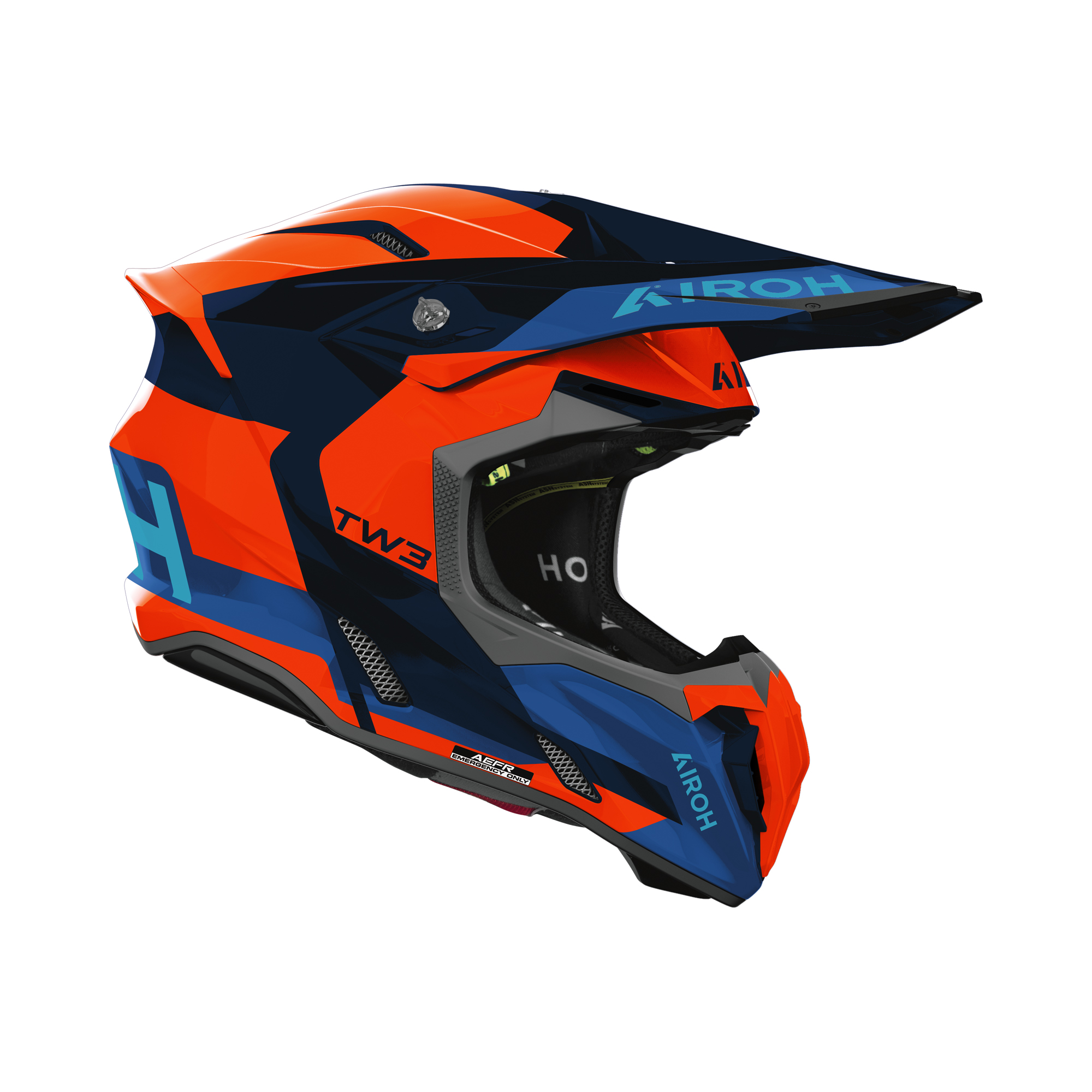 Airoh Twist 3 Fancy Blauw / Oranje XXL - Afbeelding 2