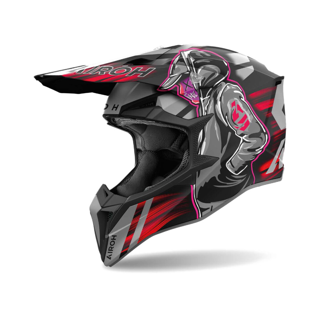 Airoh Wraaap Cyber Zwart / Rood XXL