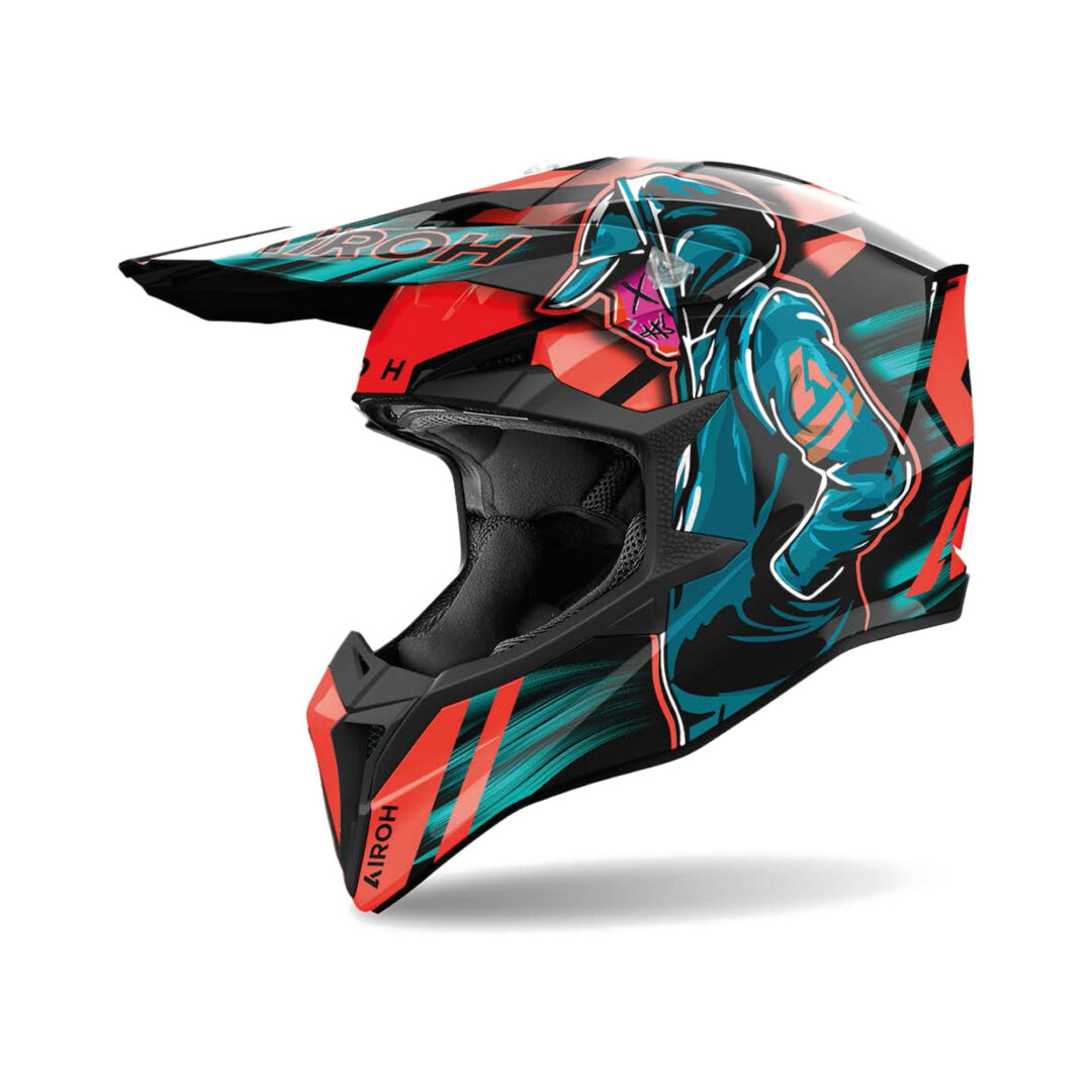 Airoh Wraaap Cyber Oranje / Blauw XXL