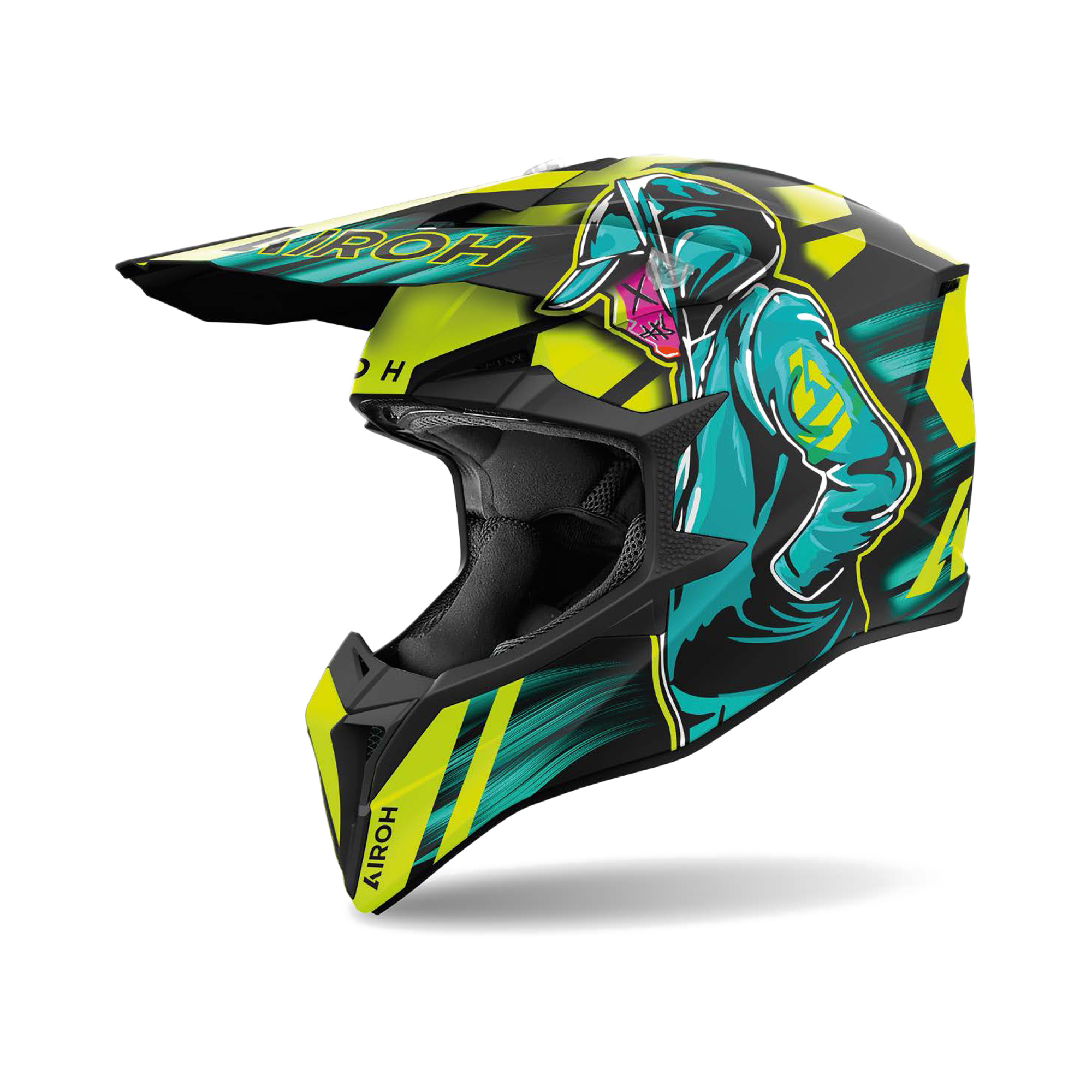 Airoh Wraaap Cyber Geel / Blauw XXL