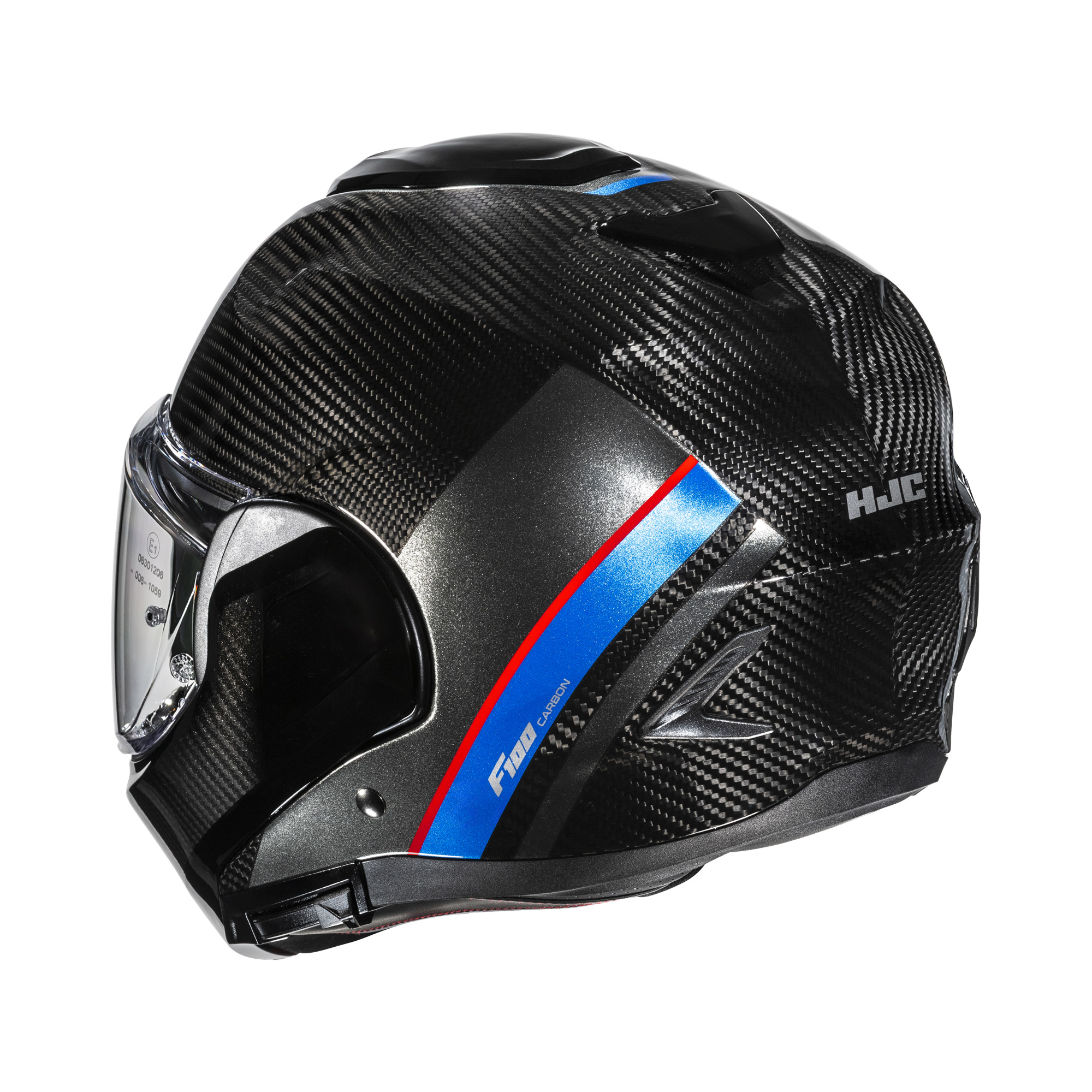 HJC F100 Carbon Stan Zwart / Blauw L - Afbeelding 3