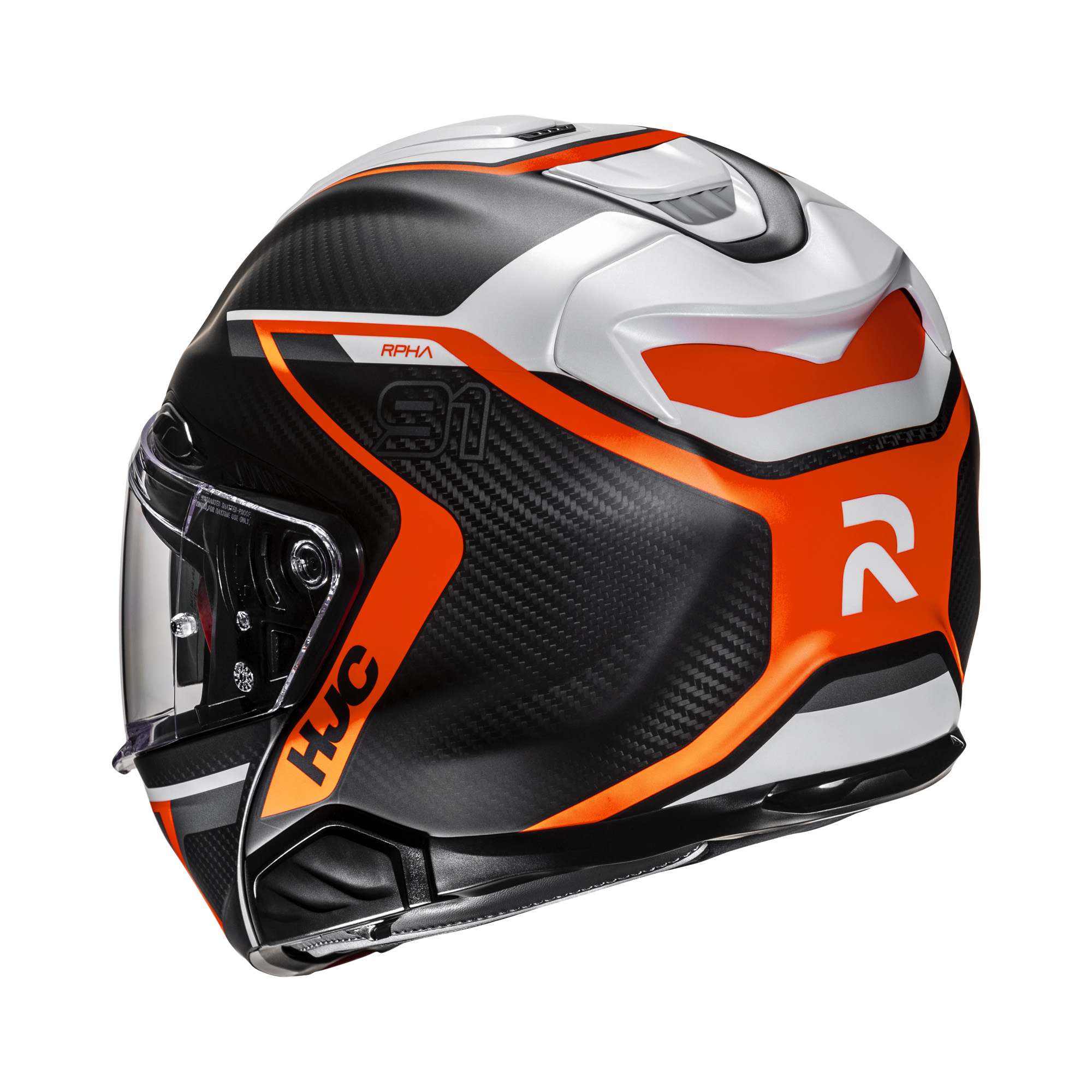 HJC RPHA 91 Carbon Lagos Grijs / Oranje XXL - Afbeelding 3