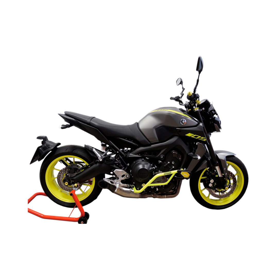 RD Moto Valbeugel + Slider Yamaha MT 09/XSR 900 '14-'19 Geel