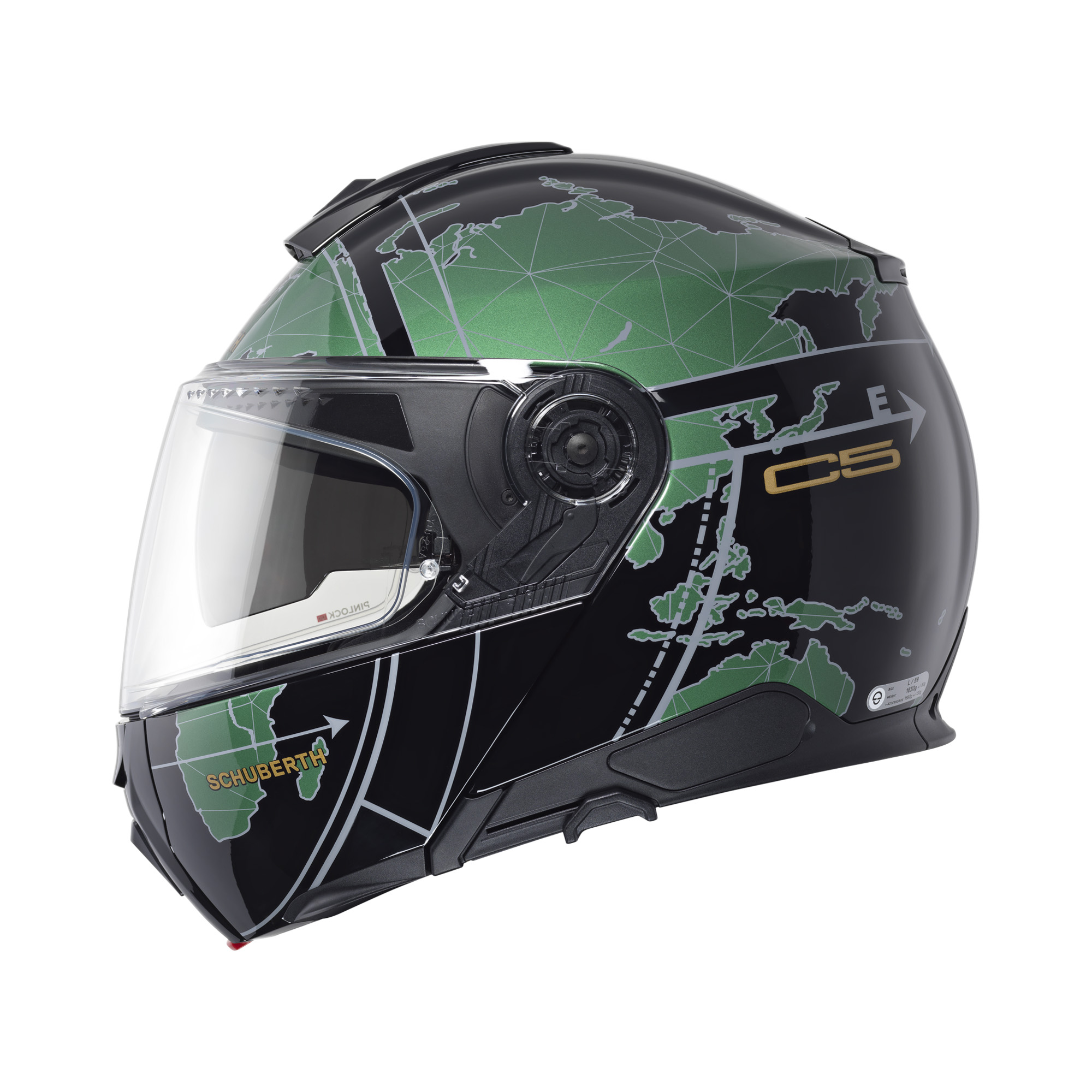 Schuberth C5 Globe Zwart / Groen 63 - Afbeelding 3