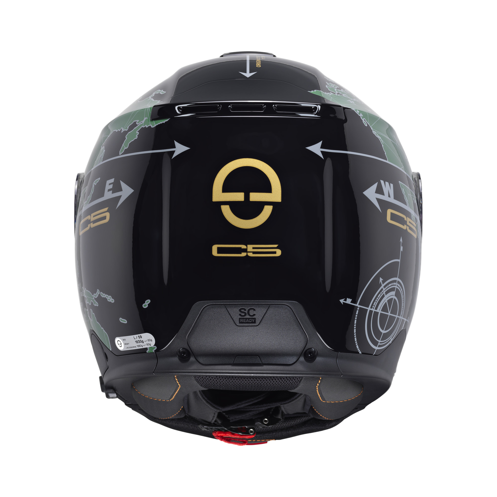 Schuberth C5 Globe Zwart / Groen 63 - Afbeelding 4