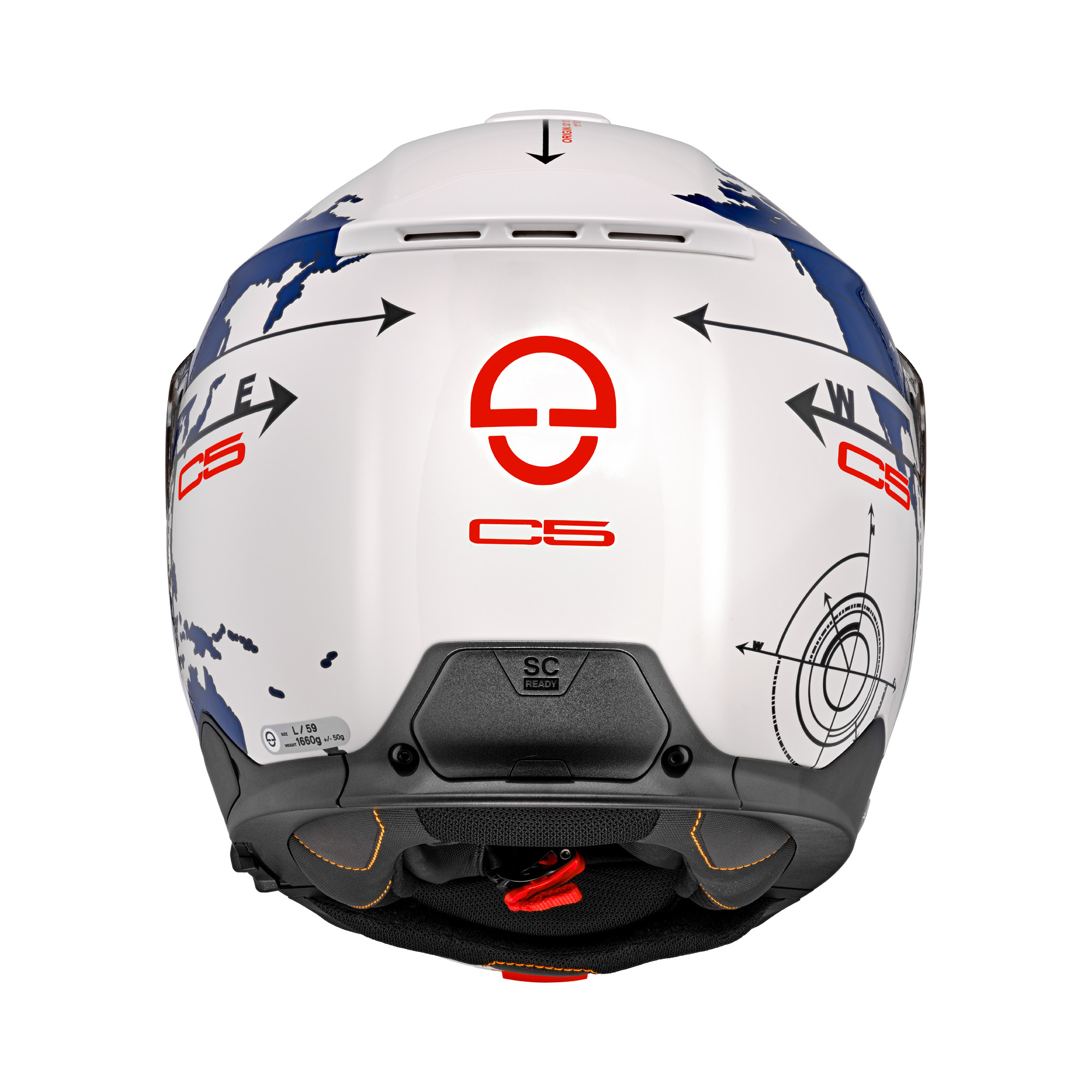 Schuberth C5 Globe Wit / Blauw 61 - Afbeelding 5