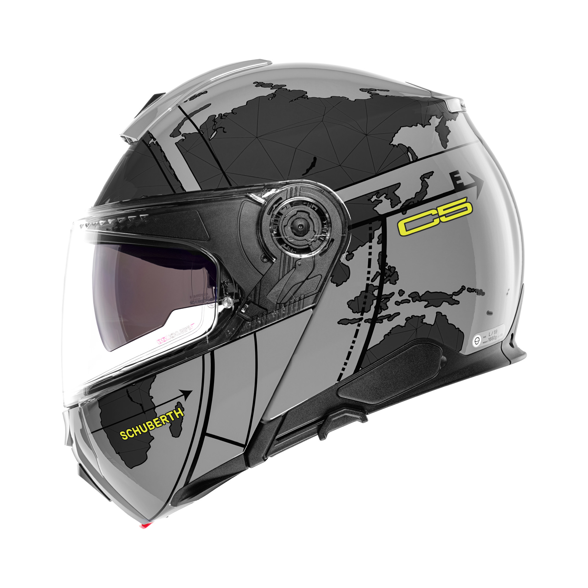 Schuberth C5 Globe Grijs / Zwart 61 - Afbeelding 4