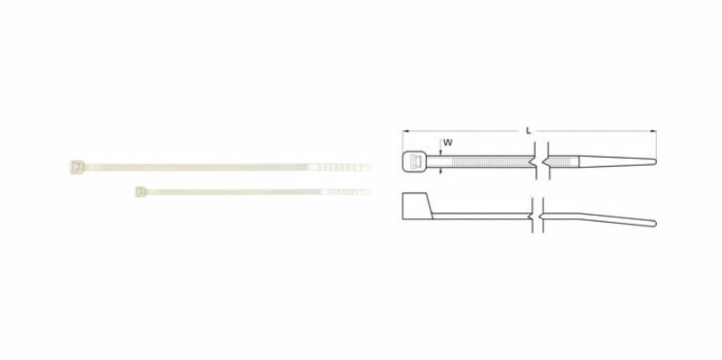 Bihr - Cable Ties 203 x 3,6 - Bag x100 wit