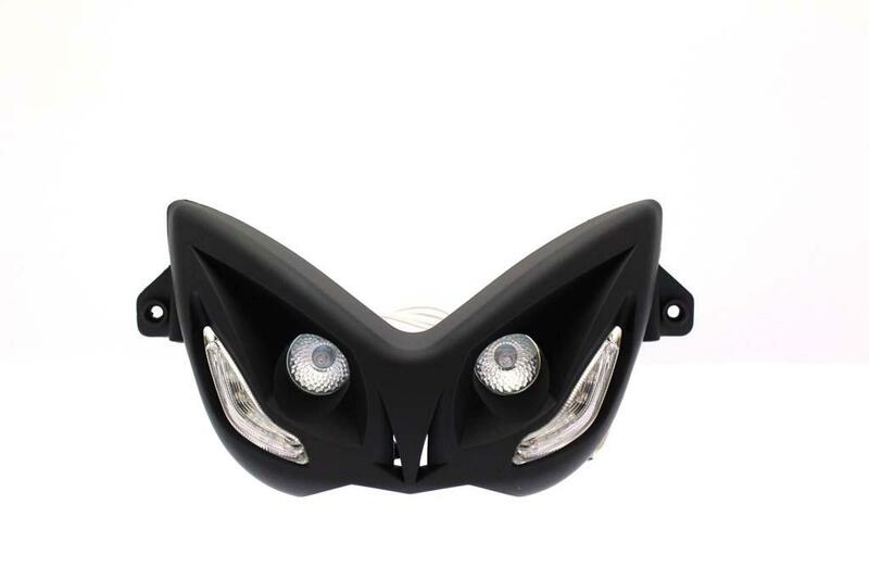Bihr - Headlight R-8 Nitro Black Mat voor Nitro R8