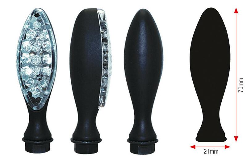 Bihr - Indicators Elipse Univ. Black Metal Elipse Leds Knipperlicht Gehomologeerd Zwart - Per Paar