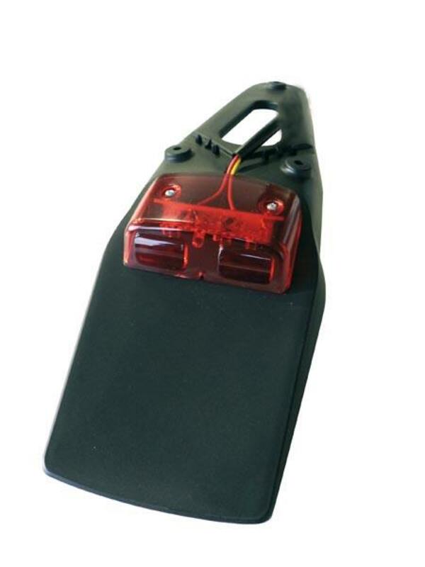 Bihr - Tail Light with Mudguard verlenging achterspatbord zwart (met geint. licht)