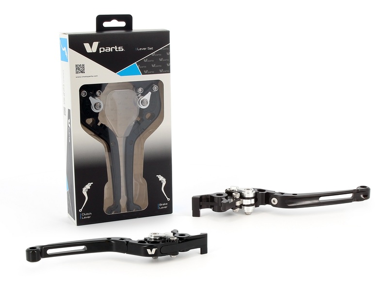 V Parts - Lever CNC Black Fold 177mm voor Buell