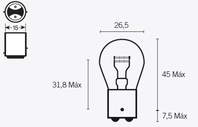Tecnium - Bulb S25 12V/21/5W x10