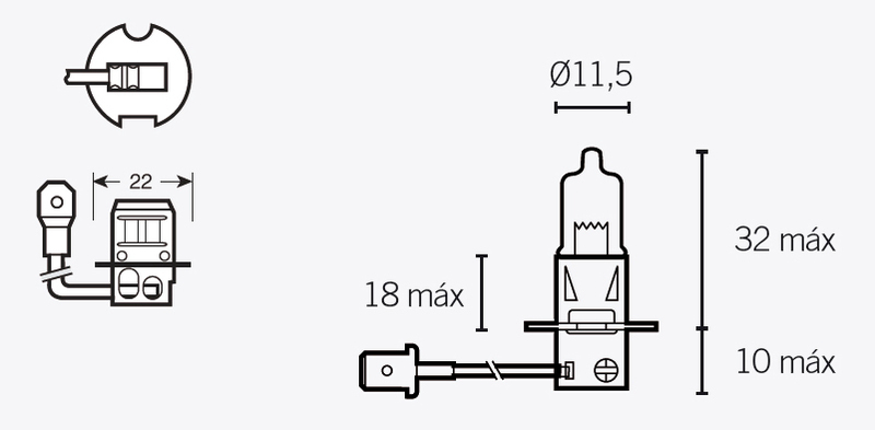 V Parts - Bulb H3 12V 55W