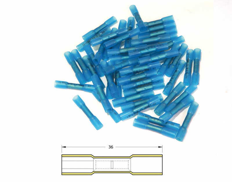 Bihr - Coupler Heat Shrinkable Terminal krimpkous 1,5 - 2,5 Ø 1,5/2,5 pack x50 transparant blauw