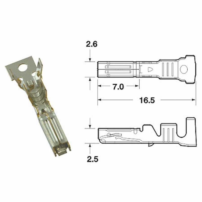 Bihr - Terminal Pin 060 Am Female x50 Standard Vrouwelijke Klem Ø 0,85/1,25 Pack x50 Type 060 Am