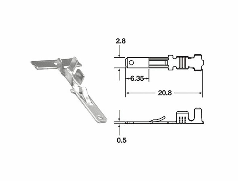 Bihr - Terminal Pin 110 ml Male x50 0,85/1,25 mm Pack x50 Type 110 ml