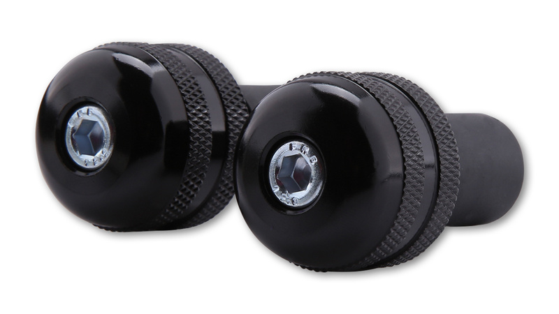 Shin Yo - H-Bar Ends Aluminium Knurled Black for Steel Handlebars