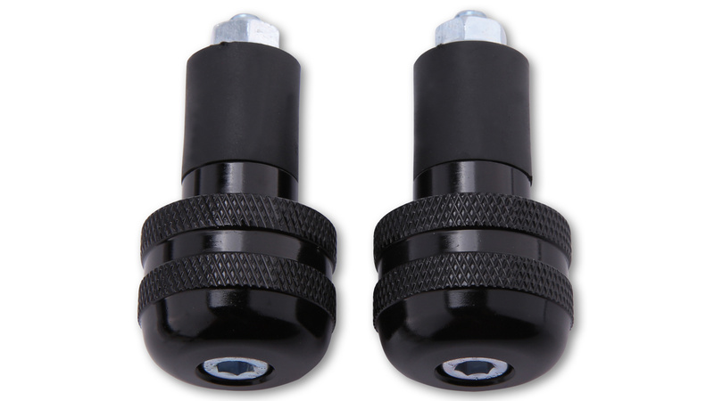 Shin Yo - H-Bar Ends Aluminium Knurled Black for Steel Handlebars - Afbeelding 2