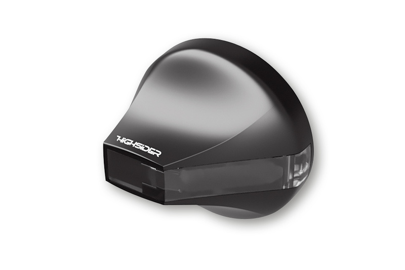 Highsider - Flight Led Handlebar End Indicator Body Black / Lens Smoked (Pair), Front