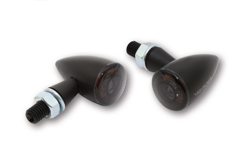 Highsider - Apollo Bullet Led Indicator Body Black / Lens Smoked (Pair), Front & Rear