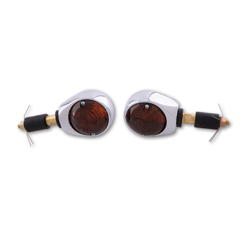 Shin Yo - Handle Bar Indicator Chrome Smoked-Orange Pair Front