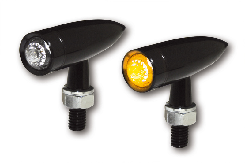 Highsider - Mono Bullet Led Indicator Black Lens Clear Pair Front & Rear