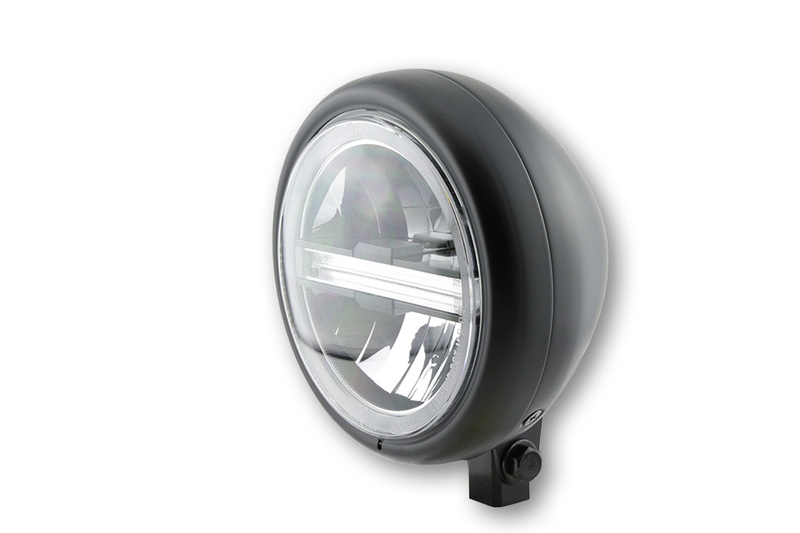 Highsider - Pecos Typ 6 Main Headlight Black Matt 5 3/4 Inch LED With DRL E-Approved