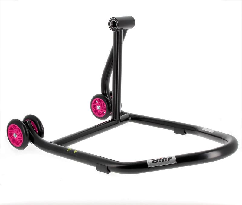 Bihr - Kit Bike Stand Right Single Arm Pink met Zwarte Body en Roze Wielen