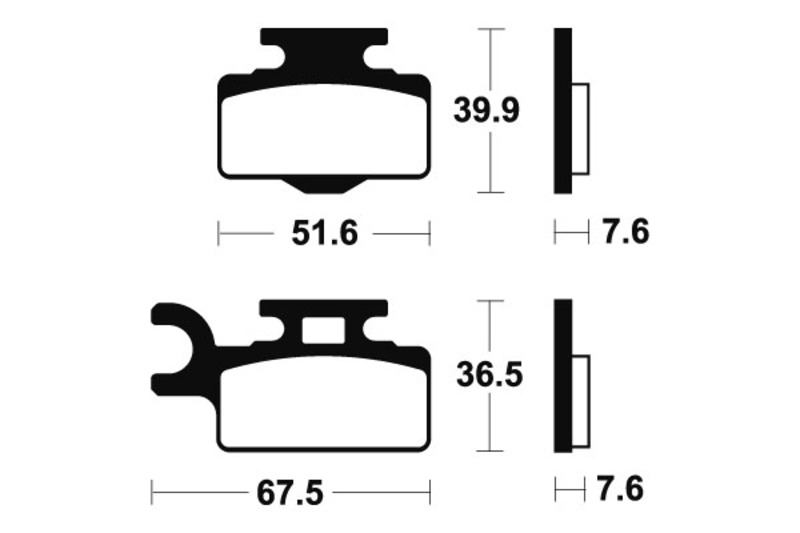 Tecnium - Brake Pads Sinter Metal voor Racing MX/ATV