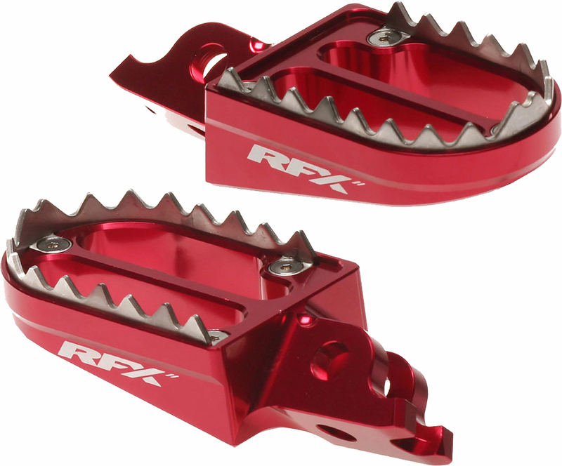 Rfx - Pro Shark Teeth Footrests, Red