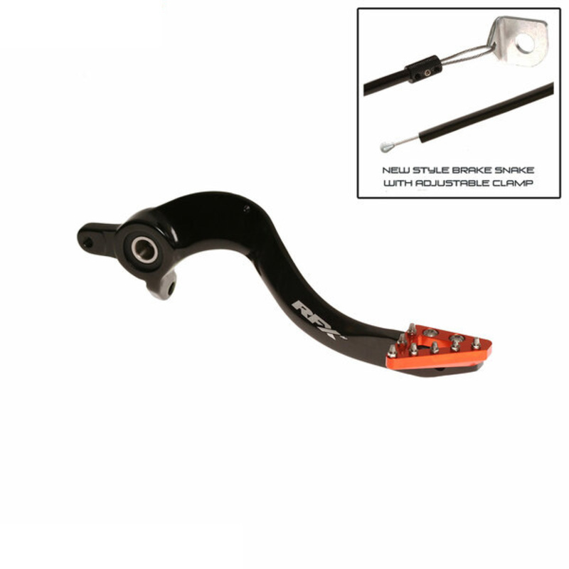 Rfx - Pro Solid-Tip Brake Pedal Hard Anodised Black/Orange