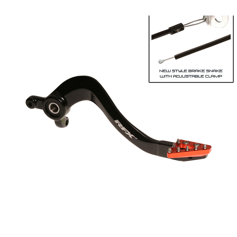 Rfx - Pro Solid-Tip Brake Pedal Black/Orange