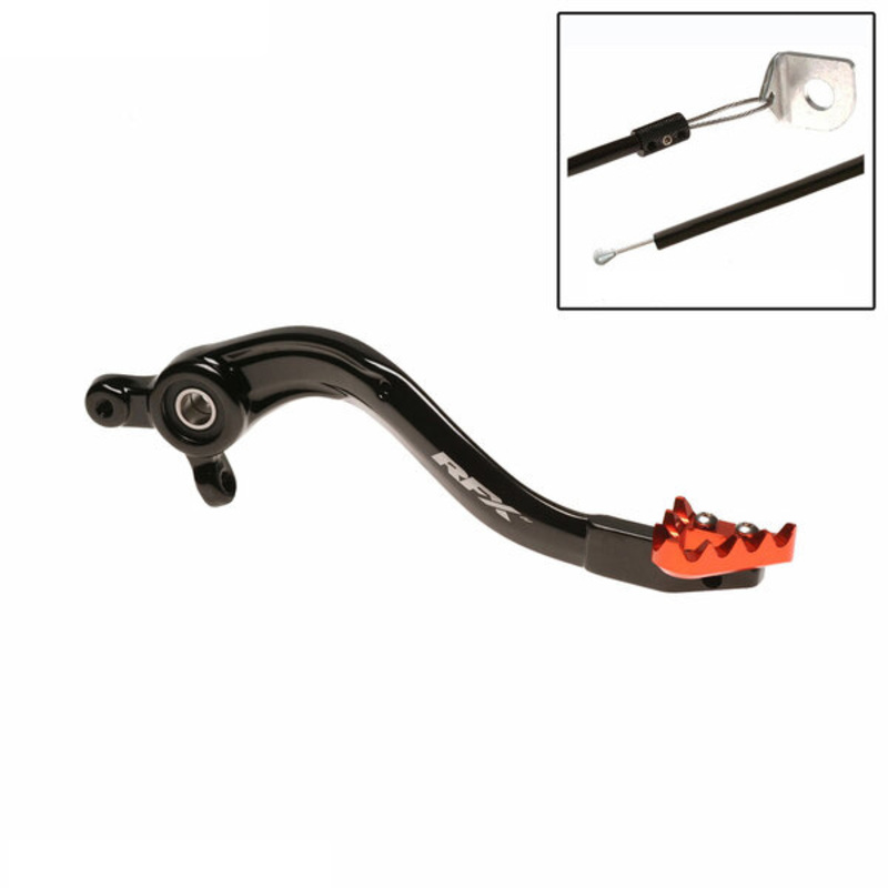 Rfx - Pro Solid-Tip Brake Pedal Black/Orange