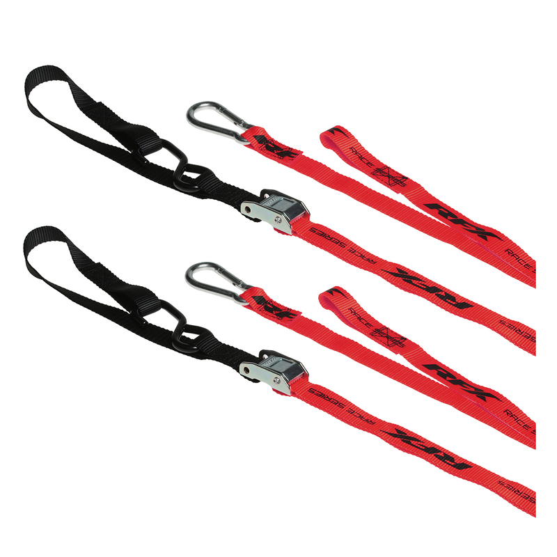 Rfx - Race 1.0 Tie Downs, Red with Extra Loop & Carabiner Clip