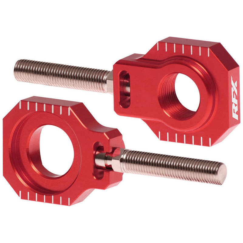 Rfx - Pro Rear Axle Adjuster Blocks, Red voor RFX Pro Series Kettingspanners