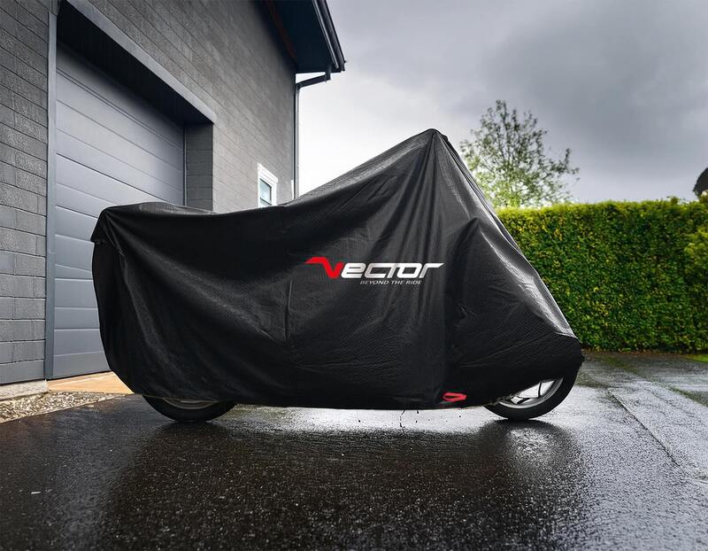 Vector - Cover Heavy Duty Outdoor Blk 2XL voor Motorfiets/Scooter met Topkoffer en Windscherm