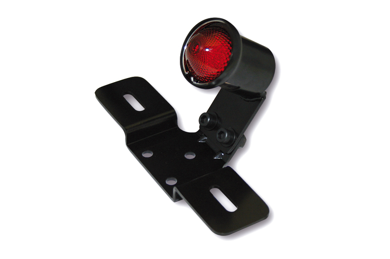 Highsider - Led Taillight Old School Type 3 Fixed With Number Plate Holder Black E-Approved