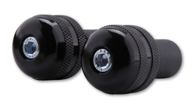 Highsider - H-Bar Ends, Aluminium, Knurled, Black for Steel Handlebars