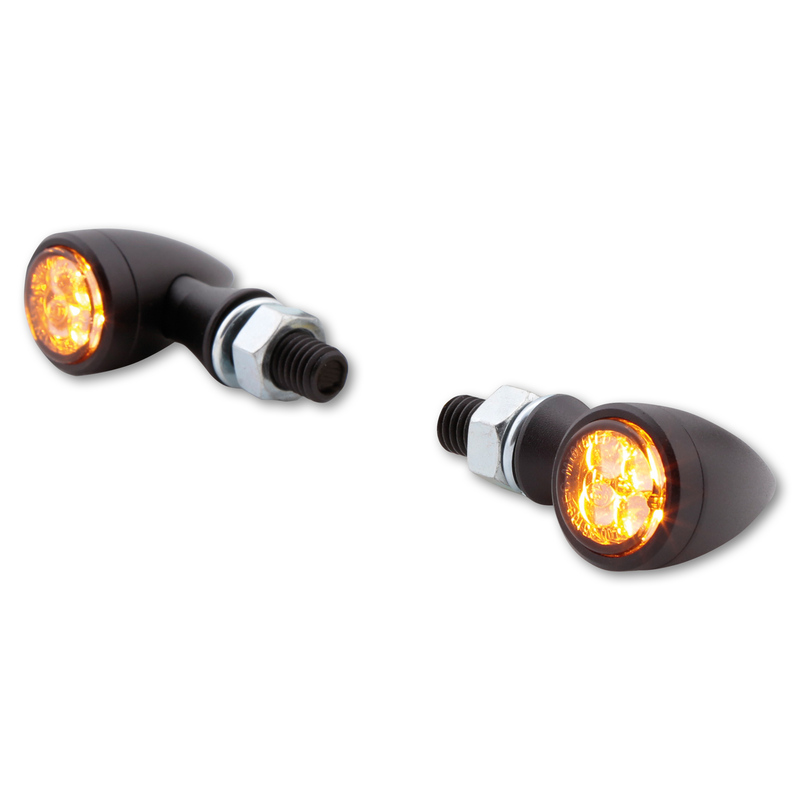 Highsider - Sixteen Bullet Led Indicator Body Black / Lens Smoked (Pair), Front & Rear