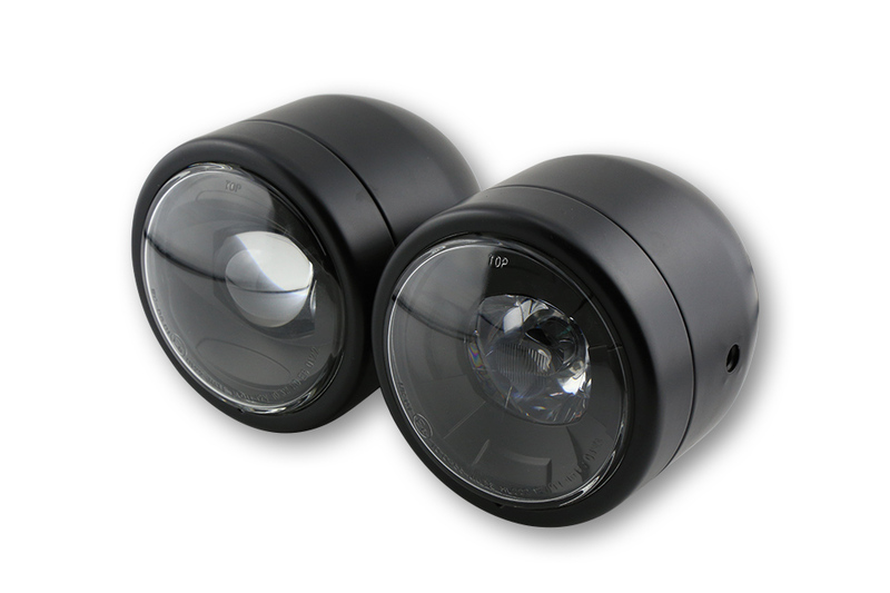 Highsider - Led Headlight Twin, Side Mount Black E-Approved