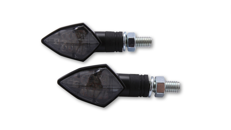 Highsider - Led-Winker Light Rock Smoke, Blk (Pair), Front & Rear