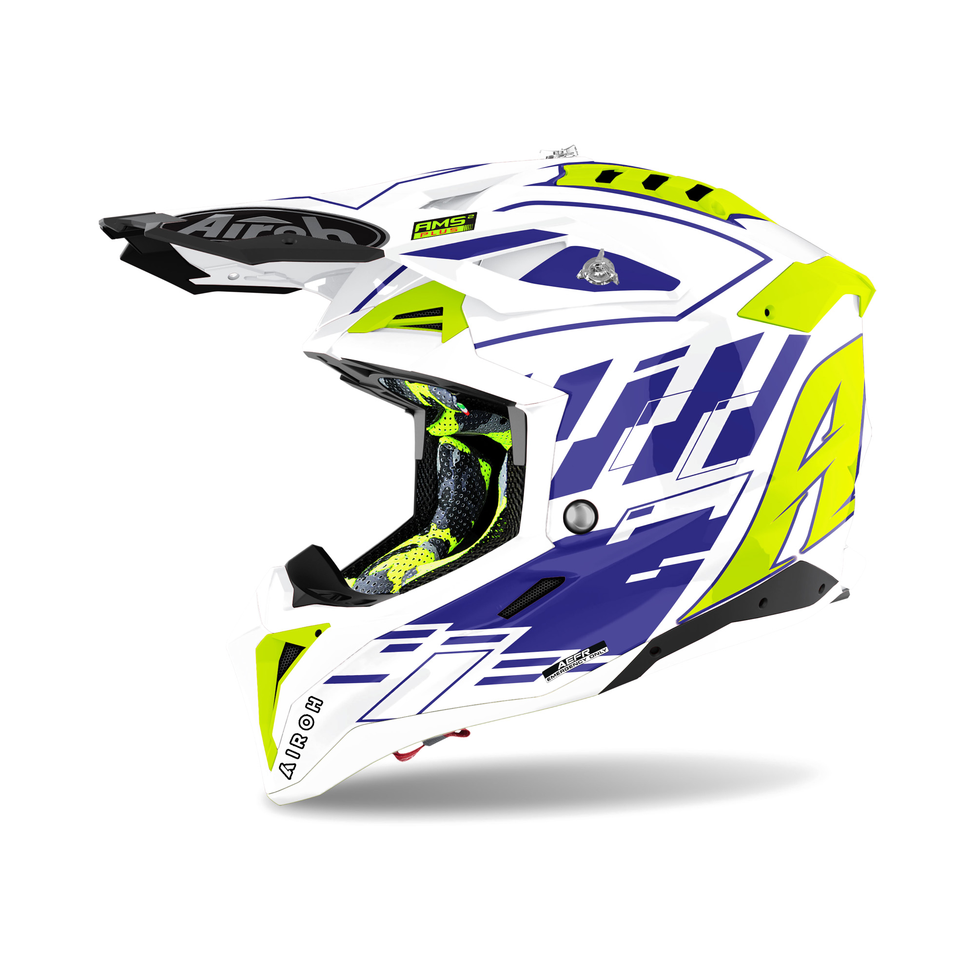 Airoh Aviator 3 Rampage Blue Gloss Crosshelm - Maat XS