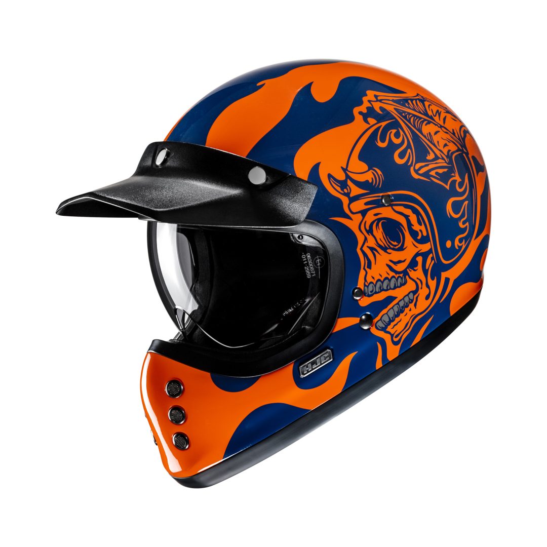 HJC V60 Flame Integraalhelm - Oranje/Blauw