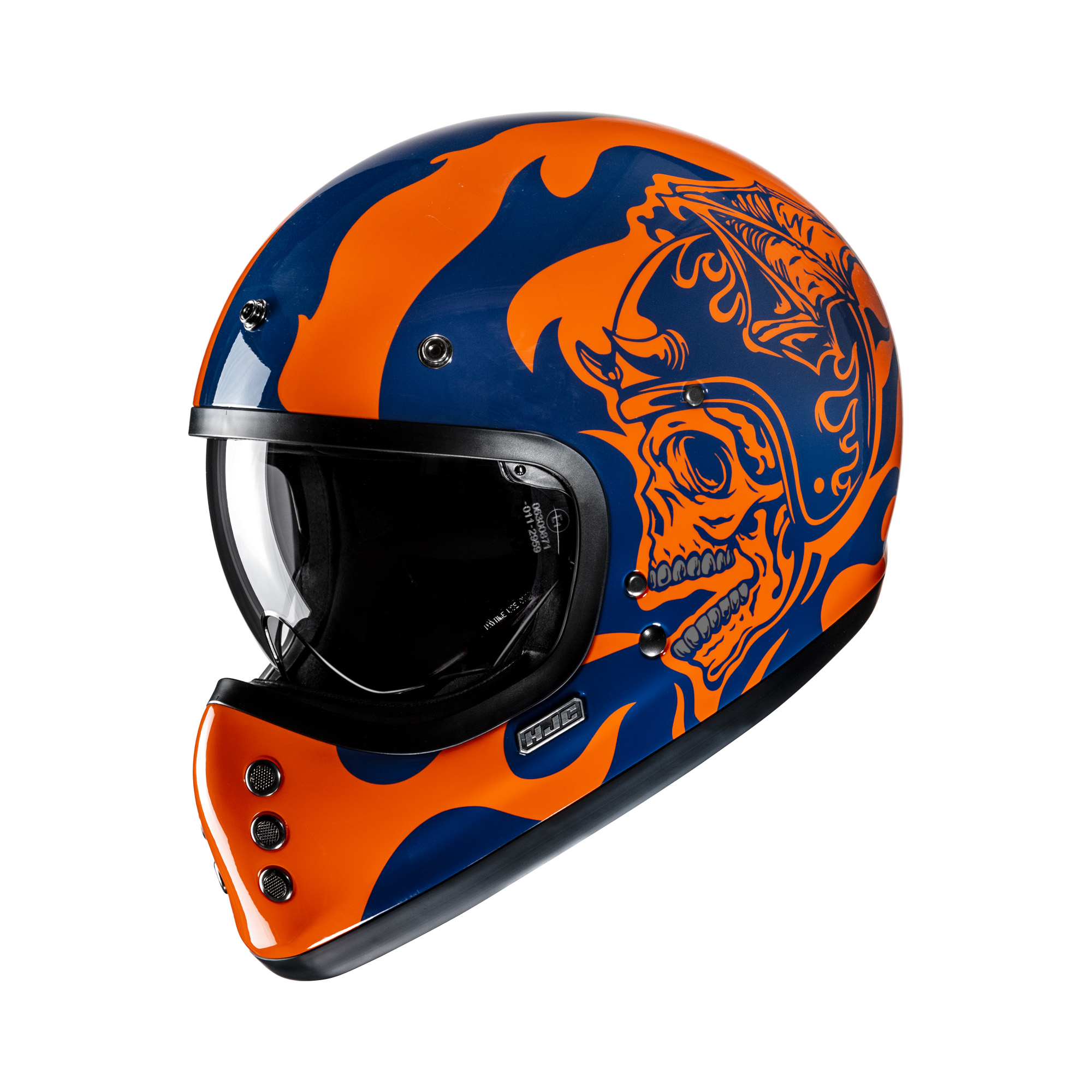 HJC V60 Flame Integraalhelm - Oranje/Blauw - Afbeelding 2